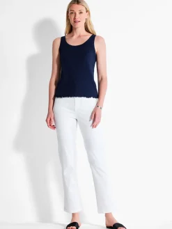 Store NIC+ZOE Nzt Scoop Lettuce Edge Tank Dark Indigo