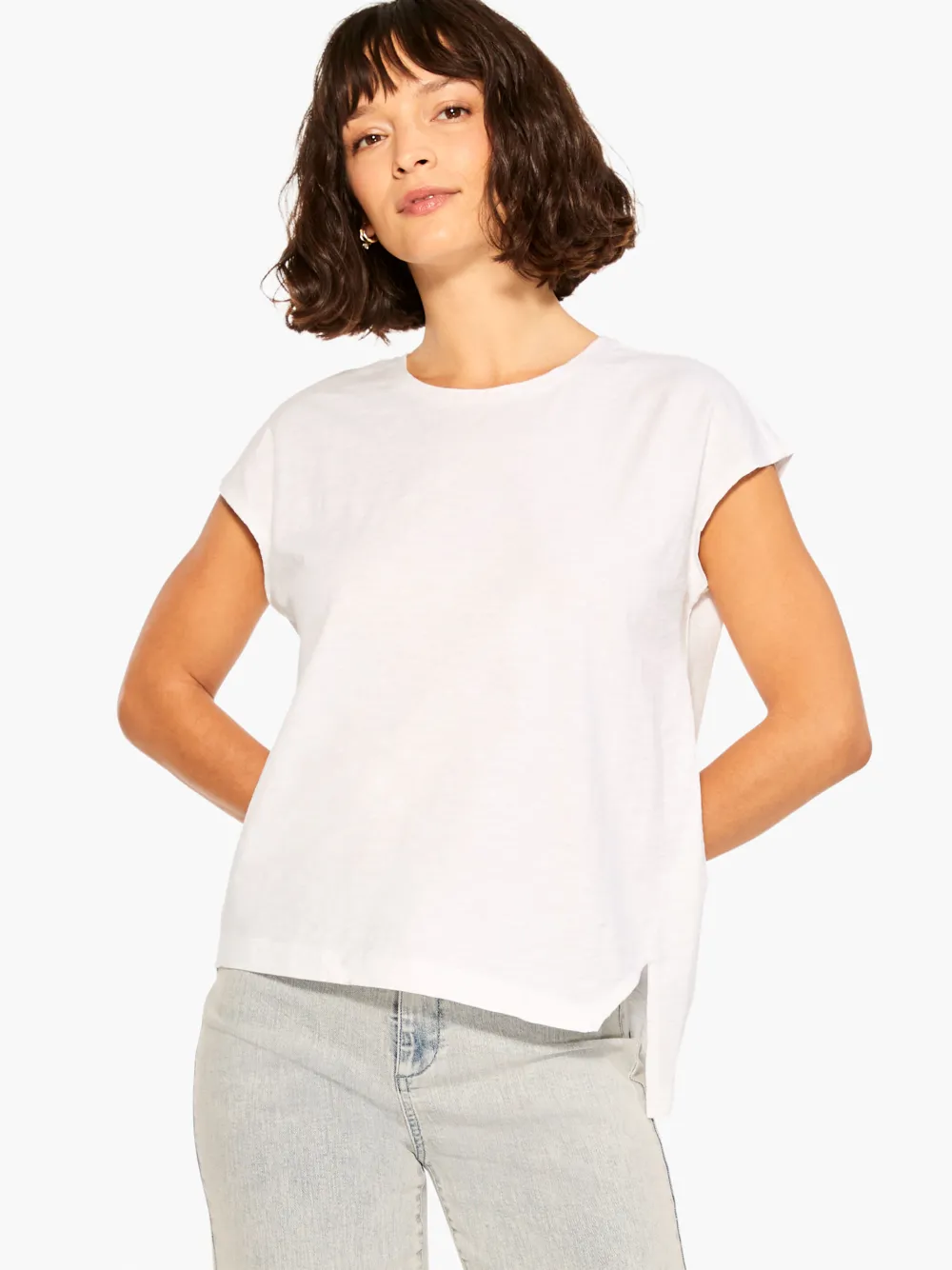 Online NIC+ZOE Nzt Short Sleeve Crew Asymmetrical Tee Paper White