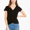 Sale NIC+ZOE Nzt Short Sleeve Knotted V Tee Black Onyx