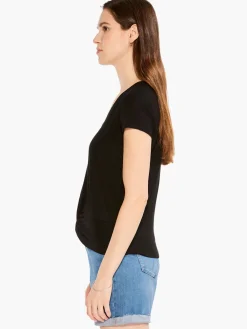 Sale NIC+ZOE Nzt Short Sleeve Knotted V Tee Black Onyx