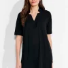Shop NIC+ZOE Nzt Short Sleeve Notched V Dress Black Onyx