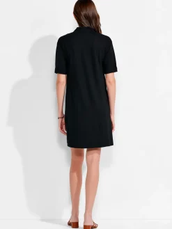 Shop NIC+ZOE Nzt Short Sleeve Notched V Dress Black Onyx