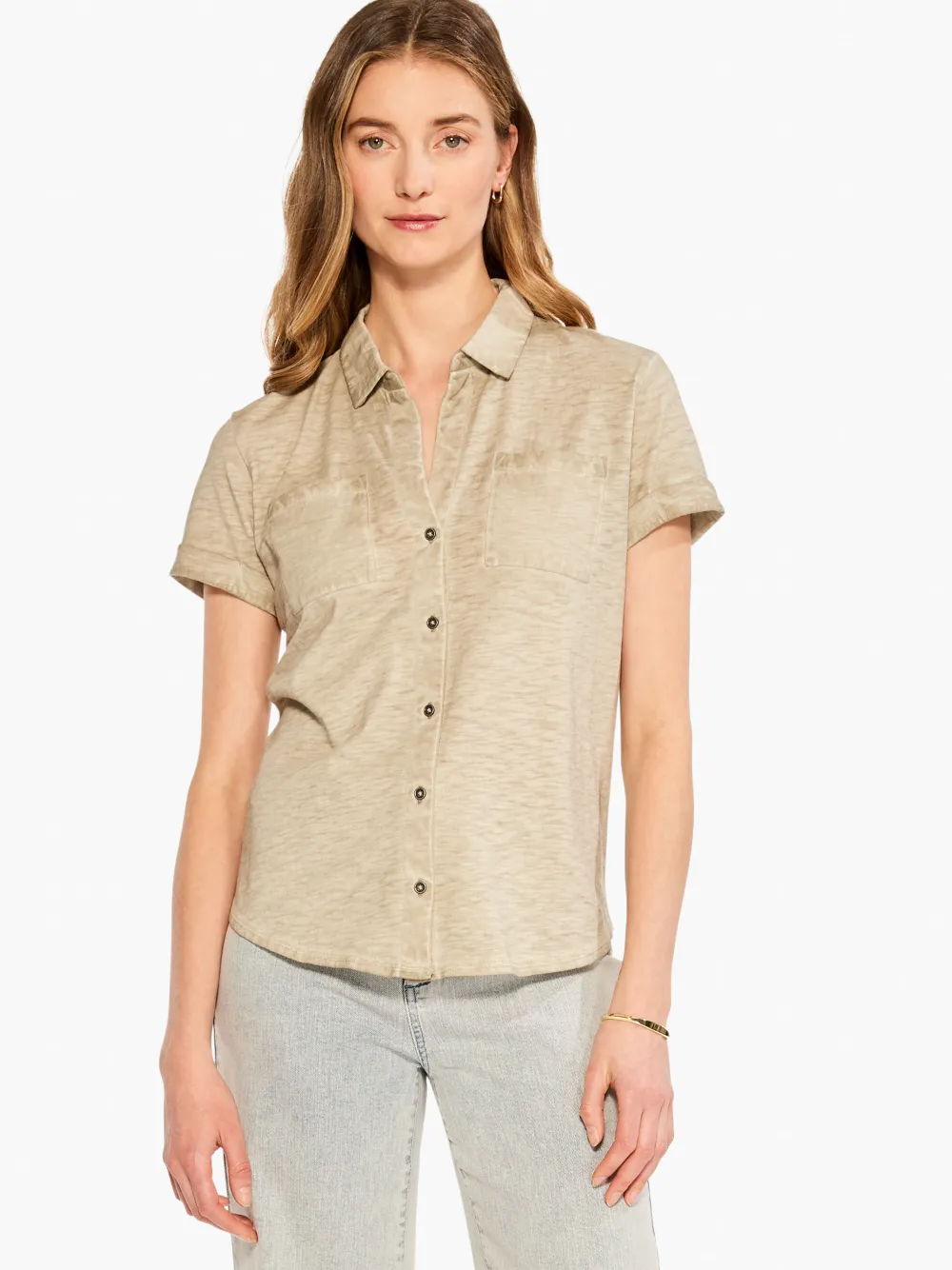 Cheap NIC+ZOE Nzt Short Sleeve Pocket Shirt London Fog