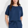 Store NIC+ZOE Nzt Short Sleeve Round Neck French Terry Top Dark Indigo