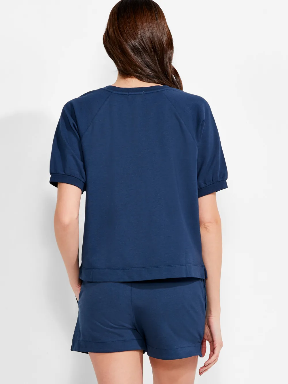 Sale NIC+ZOE Nzt Short Sleeve Round Neck French Terry Top Dark Indigo