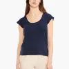 Hot NIC+ZOE Nzt Short Sleeve Scoop Lettuce Edge Tee Dark Indigo