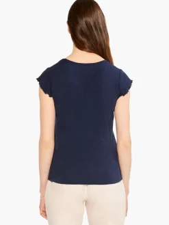 Hot NIC+ZOE Nzt Short Sleeve Scoop Lettuce Edge Tee Dark Indigo