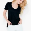 Discount NIC+ZOE Nzt Short Sleeve Shirt Tail Scoop Tee Black Onyx