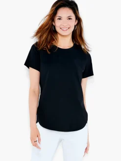 Sale NIC+ZOE Nzt Short Sleeve Shirt Tail Crew Neck Tee Black Onyx