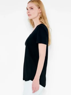 Online NIC+ZOE Nzt Short Sleeve Shirt Tail Scoop Tee Black Onyx