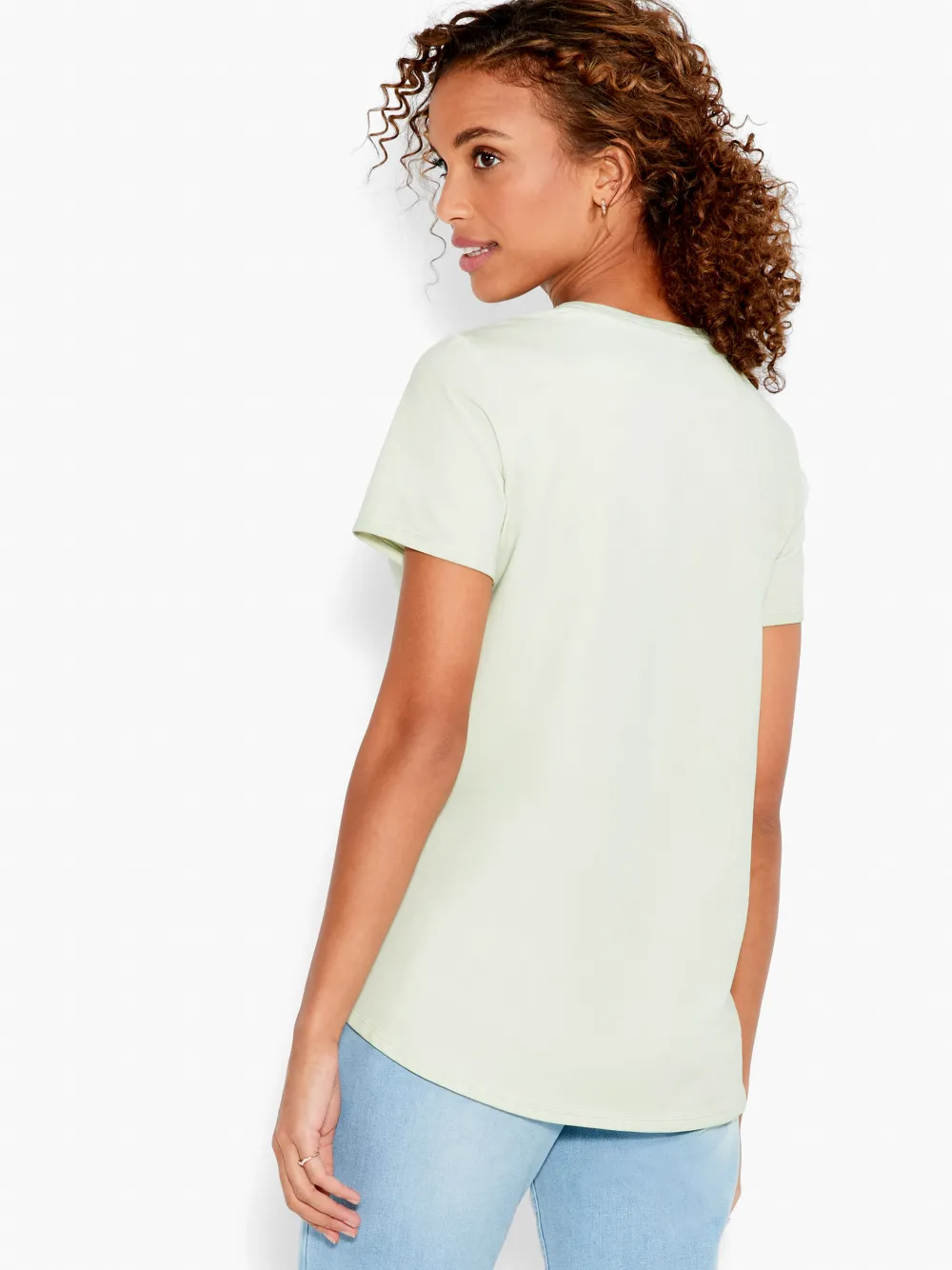 New NIC+ZOE Nzt Short Sleeve Shirt Tail Crew Tee Matcha