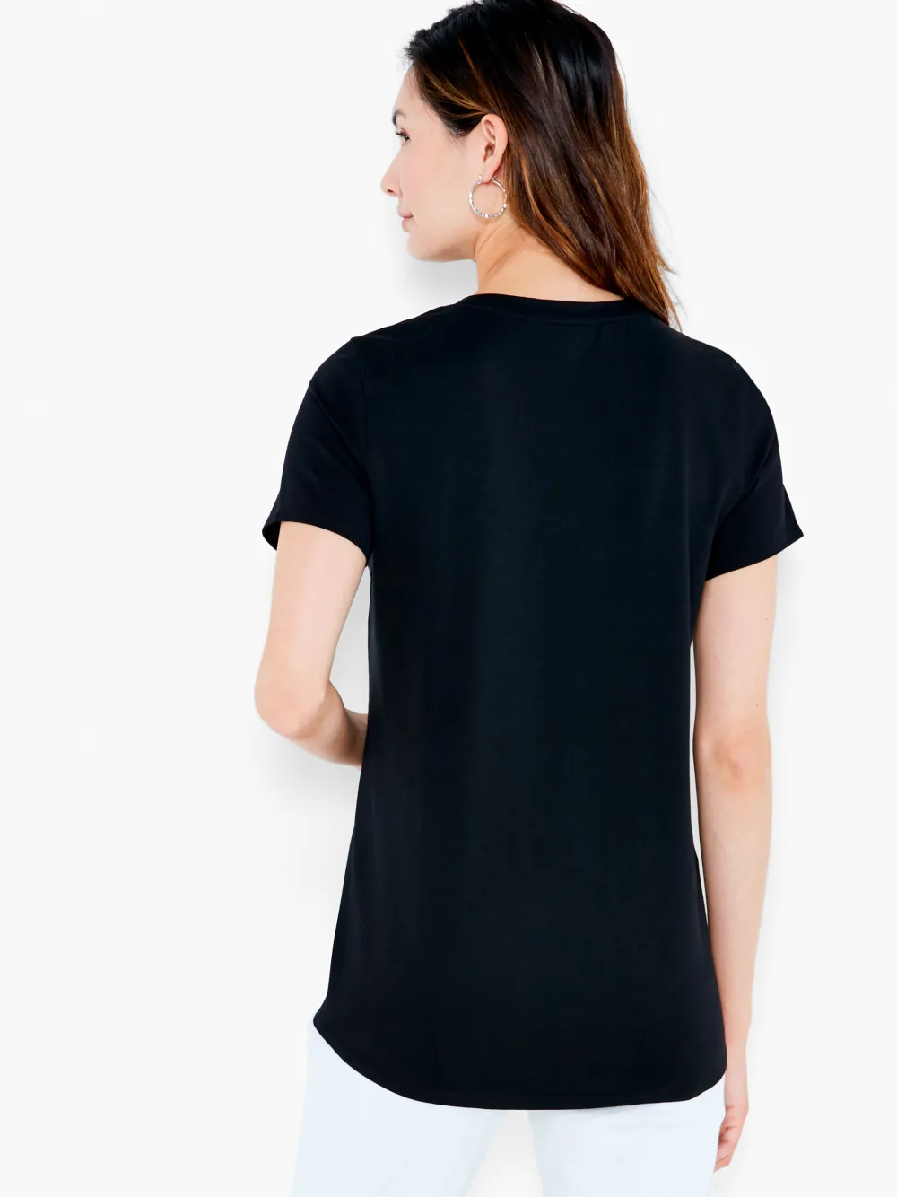 Store NIC+ZOE Nzt Short Sleeve Shirt Tail Crew Neck Tee Black Onyx