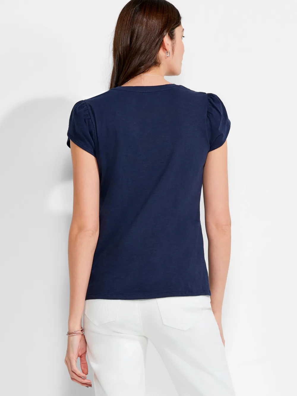 Outlet NIC+ZOE Nzt Short Sleeve Tulip Sleeve Scoop Tee Dark Indigo