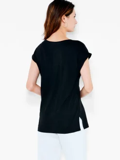 Best Sale NIC+ZOE Nzt Short Sleeve V-Neck Tee Black Onyx