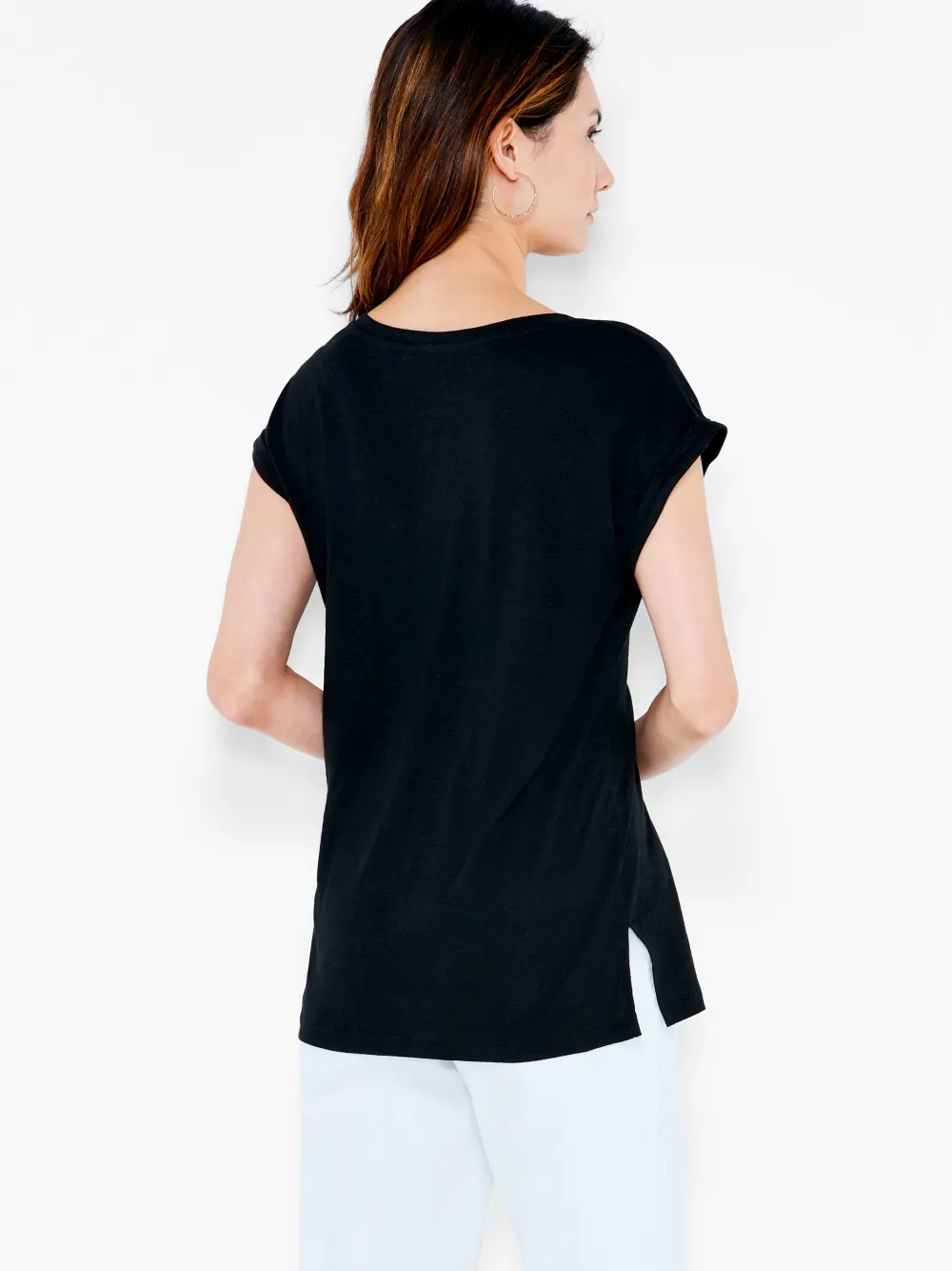 Best Sale NIC+ZOE Nzt Short Sleeve V-Neck Tee Black Onyx