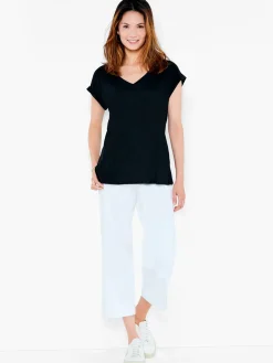 Shop NIC+ZOE Nzt Short Sleeve V-Neck Tee Black Onyx