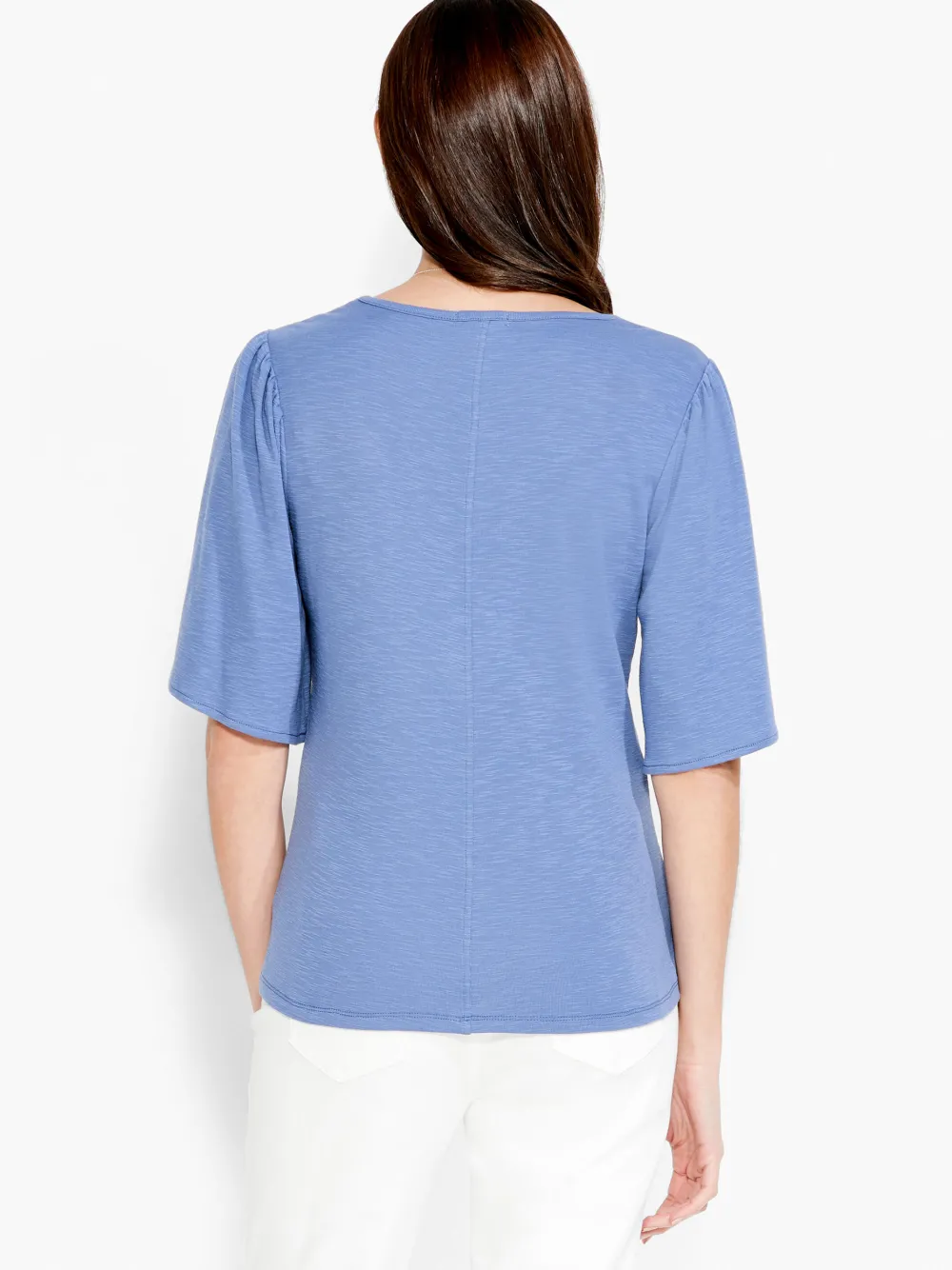 Sale NIC+ZOE Nzt Square Neck Flutter Sleeve Tee Cornflower