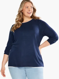 Discount NIC+ZOE Nzt Sweet Dreams Long Sleeve Double Layer Tee Dark Indigo