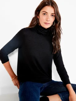 Fashion NIC+ZOE Nzt Sweet Dreams Long Sleeve Turtleneck Black Onyx