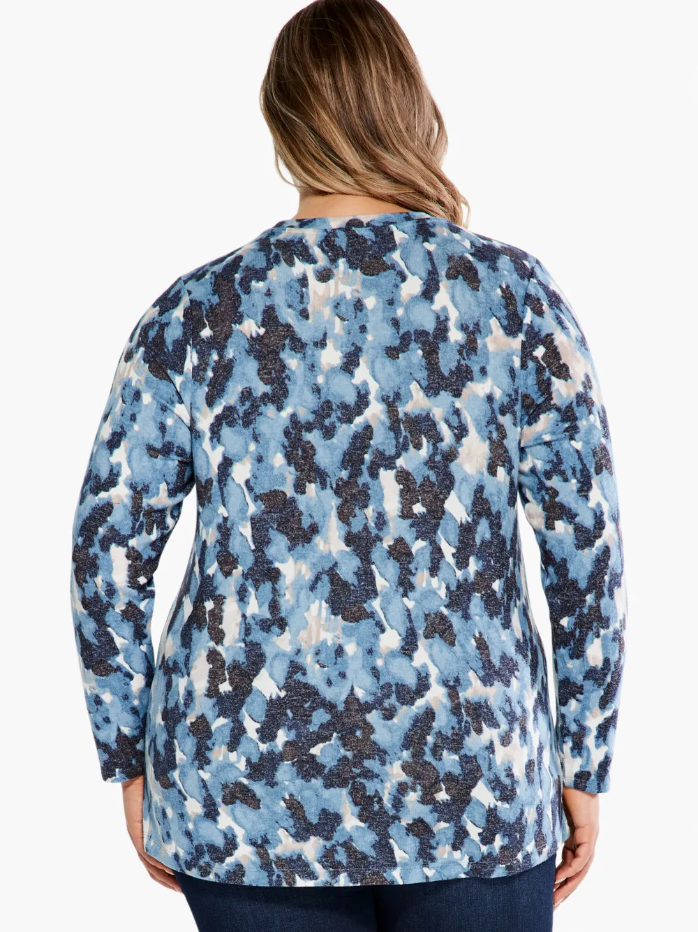 Shop NIC+ZOE Nzt Sweet Dreams Long Sleeve River Stone Tee Blue Multi