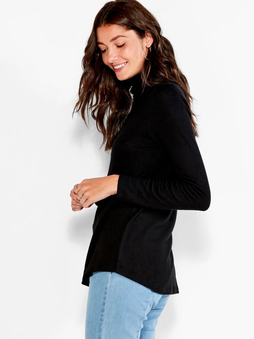 Fashion NIC+ZOE Nzt Sweet Dreams Long Sleeve Turtleneck Black Onyx