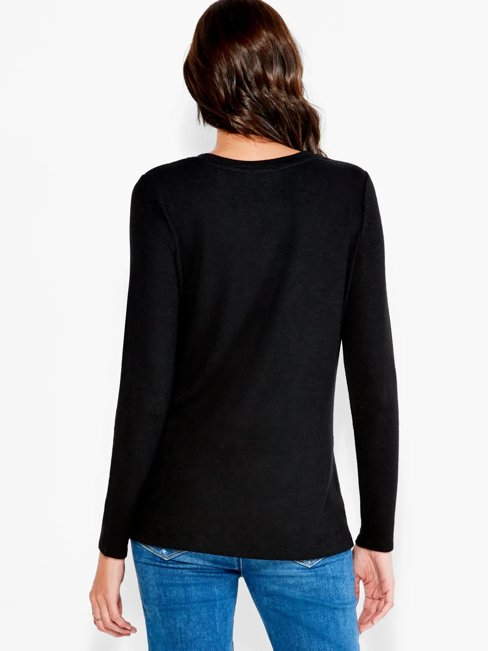 Sale NIC+ZOE Nzt Sweet Dreams Long Sleeve Crew Tee Black Onyx