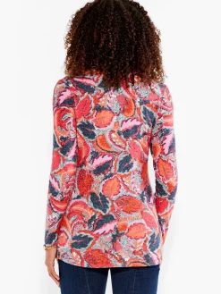 Sale NIC+ZOE Nzt Sweet Dreams Long Sleeve Tropics V Tee Pink Multi
