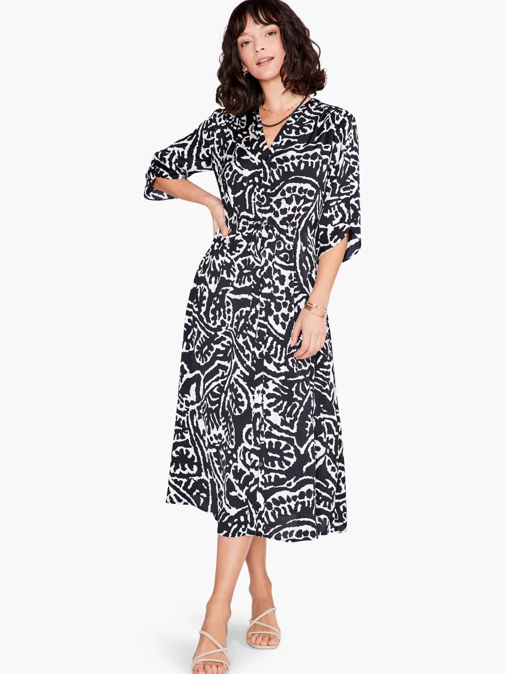 Flash Sale NIC+ZOE Onyx Stamp Dress Black Multi