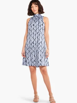 Discount NIC+ZOE Painted Clouds Dress Blue Multi