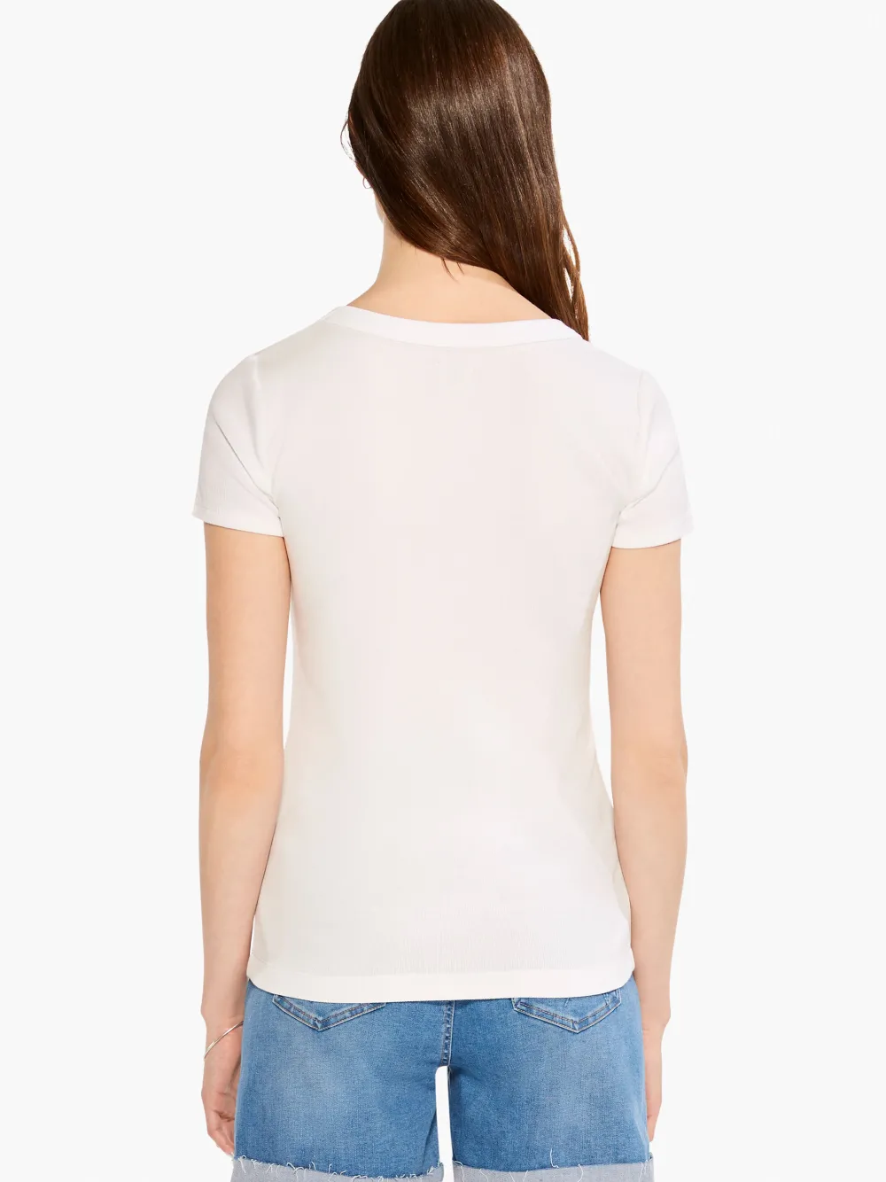 Sale NIC+ZOE Perfect Knit Rib Short Sleeve V Tee Paper White