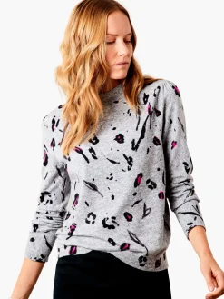 Discount NIC+ZOE Petal Toss Sweater Grey Multi