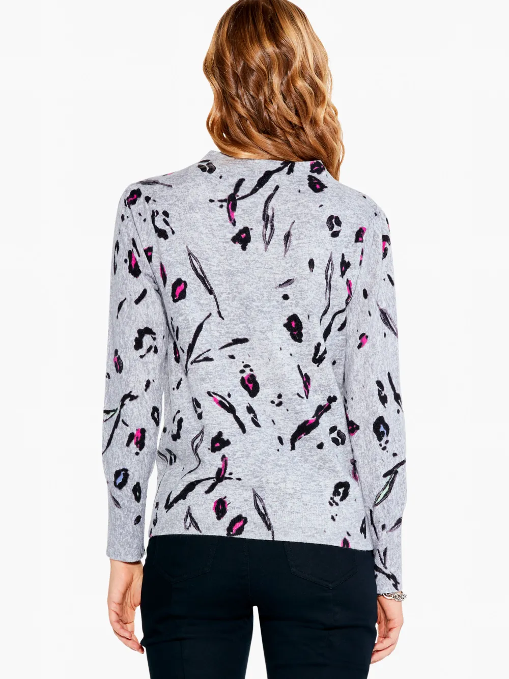 Discount NIC+ZOE Petal Toss Sweater Grey Multi