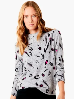 Discount NIC+ZOE Petal Toss Sweater Grey Multi