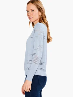 Flash Sale NIC+ZOE Placed Pointelle Sweater Blue Glacier