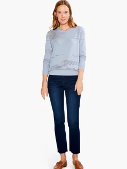 Flash Sale NIC+ZOE Placed Pointelle Sweater Blue Glacier