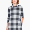New NIC+ZOE Plaid Knit Dress Grey Multi