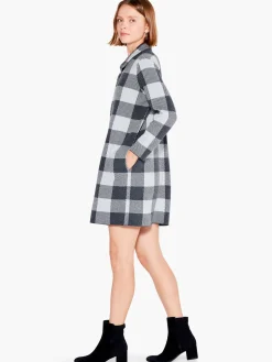 New NIC+ZOE Plaid Knit Dress Grey Multi