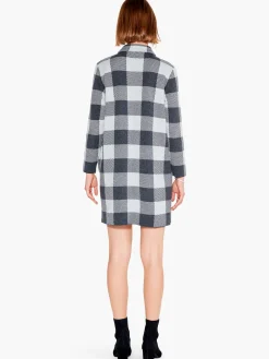 New NIC+ZOE Plaid Knit Dress Grey Multi