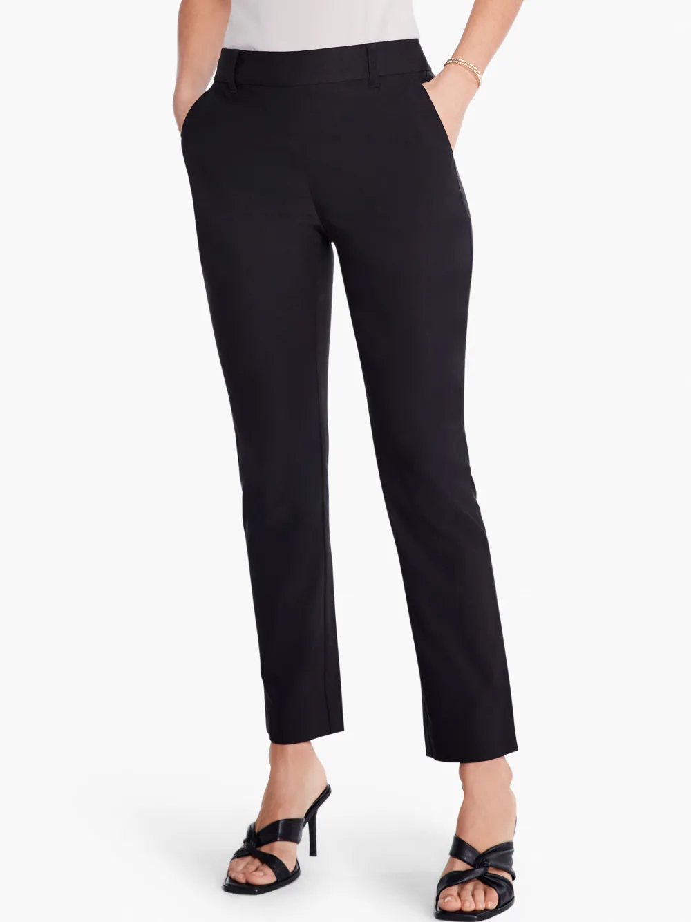 Cheap NIC+ZOE Polished Wonderstretch Straight Ankle Pant Black Onyx