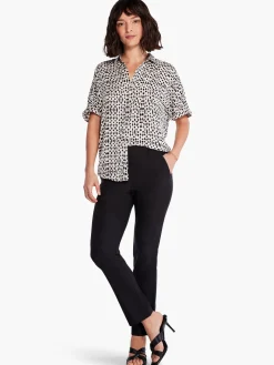 Cheap NIC+ZOE Polished Wonderstretch Straight Ankle Pant Black Onyx
