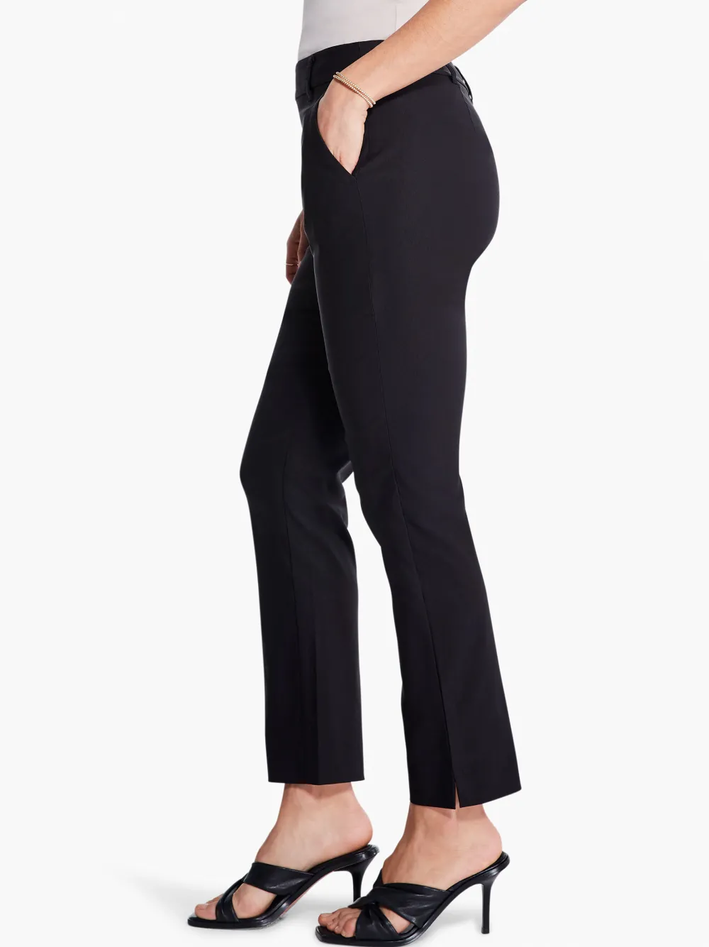 Cheap NIC+ZOE Polished Wonderstretch Straight Ankle Pant Black Onyx