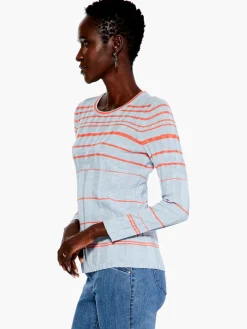 Best Sale NIC+ZOE Reflecting Rays Sweater Tee Blue Multi