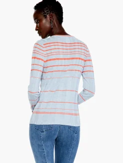 Cheap NIC+ZOE Reflecting Rays Sweater Tee Blue Multi