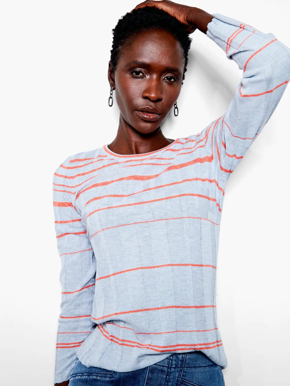Cheap NIC+ZOE Reflecting Rays Sweater Tee Blue Multi