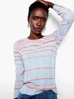 Best Sale NIC+ZOE Reflecting Rays Sweater Tee Blue Multi