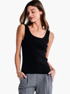 Cheap NIC+ZOE Rib Sweater Tank Black Onyx