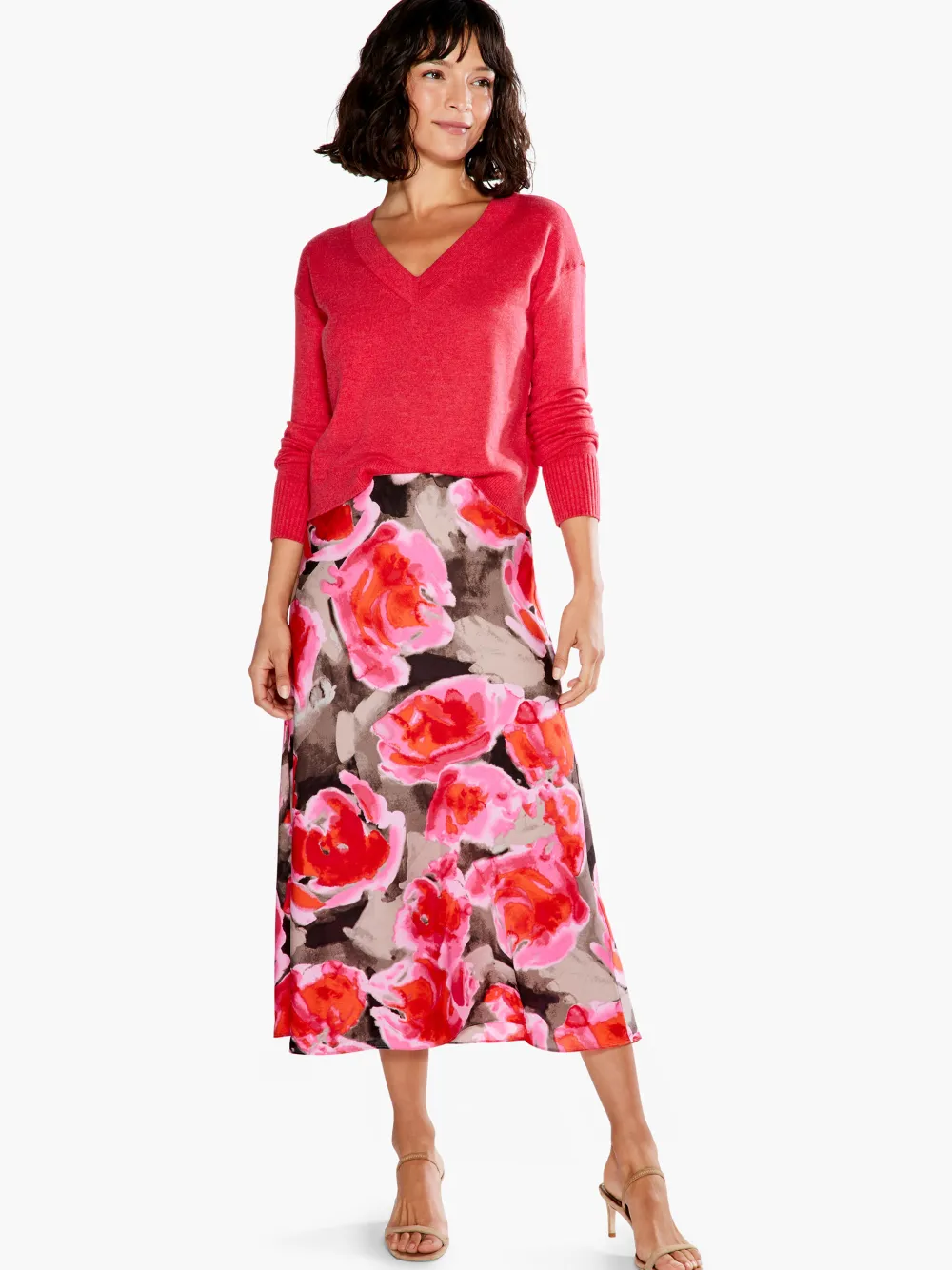 Fashion NIC+ZOE Rosy Outlook Slip Skirt Pink Multi