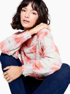 Fashion NIC+ZOE Rosy Sunset Sweater Pink Multi