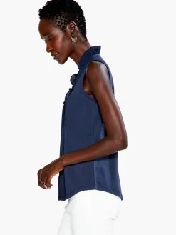 Best Sale NIC+ZOE Ruffled Around Tank Dark Indigo