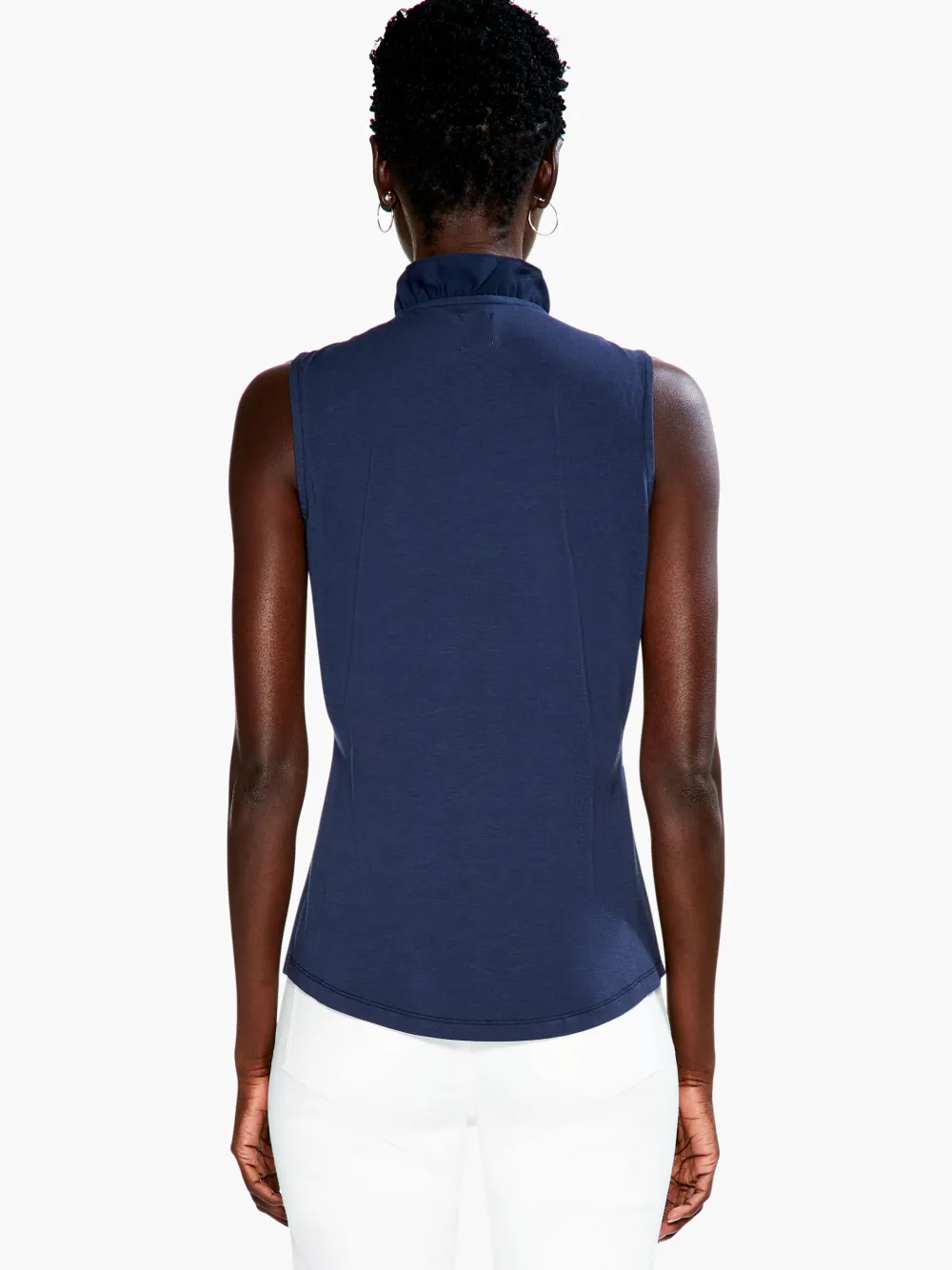 Best Sale NIC+ZOE Ruffled Around Tank Dark Indigo